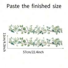 A Fresh Green Plant And Vine Wall Sticker, Stickers, Wall Decal, Vinyl Decal For Home Decorations, Spring Decoration Items Refresh Your Home, Festival Decoration Stickers Gifts Birthday Graduation Kitchen Decor - Multicolor - View 10