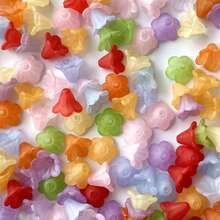 140pcs Matte Morning Glory Acrylic Through-Hole Loose Beads For DIY Bracelet Phone Charm Keychain Craft Supplies - Multicolor - View 14