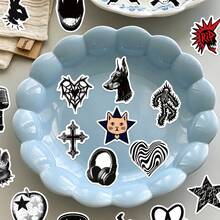 50pcs Punk Subculture Stickers For Decorating Planner, Diary, Scrapbook, Notebook, Luggage, Envelope, Greeting Card, Tablet, Water Bottle - Multicolor - View 10