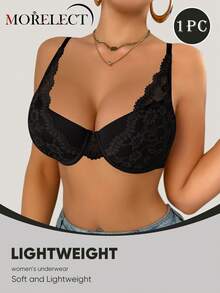 Morelect Women's Sexy Back Hook Bra With Underwire, Non-Removable Padding, Comfortable Seamless Shaping, Push-Up Adjustable Bra - Black - View 3