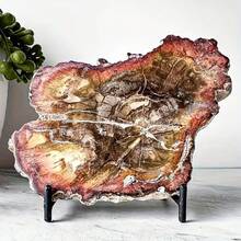 1 Pc Stunning Quartz Irregular Slice Cluster – Distinct Veining – Home Decor- Classroom Teaching Resource – Unique Gift For Easter Or Valentine's Day - Multicolor - View 5