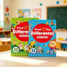 1pc 32-Page Spot The Difference Activity Book, Logic Puzzle & Brain Game Workbook For Kids Ages 3+, Birthday Gift For Boys Girls - Multicolor - View 5