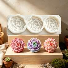 Peony And Magnolia Flower Candy Cake Decoration Silicone Mold, Lotus Base Succulent Chocolate Fondant Mold, Heat-Resistant And Easy To Clean, Suitable For Making Gum Flowers, Soap Clay Aromatherapy - View 2