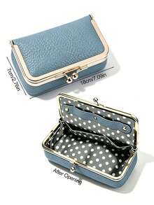 Cowhide Lychee Texture Storage Box, Long Portable Eyeglass Case Makeup Bag, Student Stationery Organizer, Built-In Snap Button Compartments, Multi-Functional Portable Storage Bag, Suitable For Lipstick, Jewelry, Fashion Glasses And Travel Essentials - A - View 14