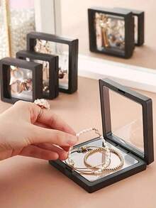 20/10/2/1pc Kotak Film Transparan Kotak Penyimpanan Perhiasan Anting-Anting Portabel Anti-Oksidasi Film PE Kotak Hadiah Jepit Anting Kalung Kotak Perhiasan Anti Debu dan Anti-Oksidasi, Kotak Kemasan Penyimpanan Perhiasan Film PE Cocok Untuk Cincin, Anting-Anting, Gelang, Kalung Kotak Penyimpanan Perhiasan Film PE: Anting-Anting Portabel, Cincin, Kalung, Kotak Perhiasan Kompak Anti-Oksidasi yang Indah - Meja, Kunci, Persegi Panjang, Plastik, Lapisan Kain, Gaya Internasional, Tidak Membutuhkan Daya "Penyimpanan Multi-Fungsi" - Putih - View 3
