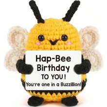 1 pieza Decoración colgante de abeja tejida a mano con cita motivacional positiva, adecuada como un pequeño regalo para amigos y familiares, excelente para colocar en la sala de estar, el estudio o como regalo de cumpleaños - Multicolor - Ver 13