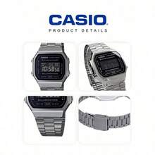 Casio Vintage Daily Essential: Jam Tangan Digital Unisex Stainless Steel dengan Alarm, Stopwatch, dan Lampu Malam A168WGG-1B - hitam - View 7