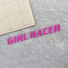 Female Racer Creative Text Car Sticker Electric Car Motorcycle Rear Window Colorful Laser Sticker - A - View 6