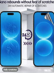 5Pcs HD Hydrogel Film Explosion Proof And Scratch Resistant Mobile Phone Screen Protector Compatible With IPhone 18 17 Pro Max 16 15 14 Plus 13 12 11 Series Flexible Scratch Automatic Repair Supports Fingerprint Recognition Protective Film Soft Film Non Glass - Clear - View 6