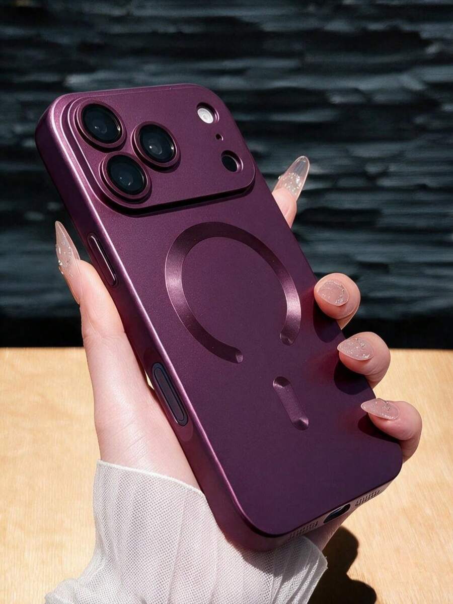 Minimalist Matte Magnetic Phone Case Compatible With Iphone 18 Pro Max 17 Pro Air 16 Plus 15 14 13 12 11, With Wireless Charging And Glass Lens Protector