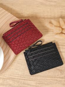 Women's Minimalist Zipper Closure Credit Card Coin Credit Card Bag, Perfect For Outdoor Activities, Travel, And Returning To School - Black - View 4