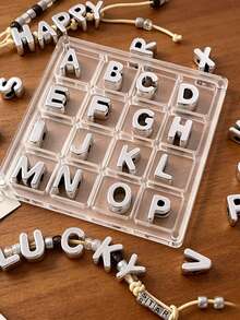 10pcs Optional Gold/Silver Large Hole 26 Uppercase Alphabet Beads Electroplated DIY Phone Chain Keychain Bag Charm Jewelry Accessories - Multicolor - View 8
