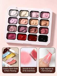 UR SUGAR 16 Colors/1 Group Nude Color Pat Painting Gel For Gradient Stamping Drawing & Pattern UV/LED Soak Off Manicure - Multicolor - View 6