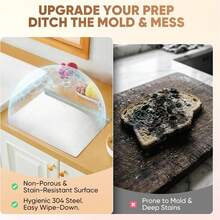 1-Piece Luxury 304 Stainless Steel Cutting Board, Durable And Mildew-Proof, Essential Kitchen Tool For Home Chefs And Cooking Enthusiasts, Suitable For Cutting Meat, Cheese, Bread, Vegetables, And Fruits, Home Gift - Silver - View 8
