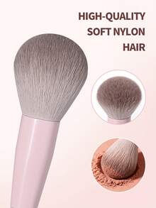 16 Pcs Professional Makeup Brush Set, Foundation Brush, Blush Brush, Eyeshadow Brush, Eyebrow Brush, Contour Brush, Powder Brush, Complete Makeup Tools Kit, Travel Essential - Baby Pink - View 5