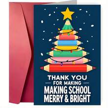 1PC, Thank You For Making School Happy And Bright, Funny Birthday Card With Text And Humorous Design, Birthday Card With Envelope, Perfect Birthday Gift For Family, Colleagues, Friends, Best Friends, Brothers QI4P - Sets - View 2