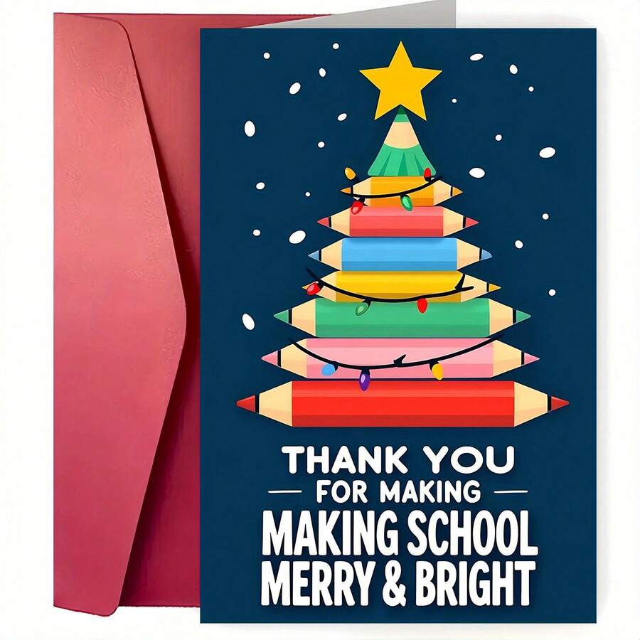 1PC, Thank You For Making School Happy And Bright, Funny Birthday Card With Text And Humorous Design, Birthday Card With Envelope, Perfect Birthday Gift For Family, Colleagues, Friends, Best Friends, Brothers QI4P