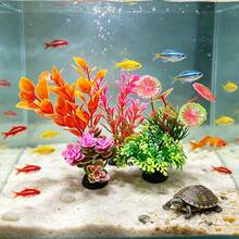 Colorful Artificial Plastic Plants Decoration Set For Fish Tank, Aquarium Decorative Grass, Fish Tank Decoration Hiding Accessories - A - View 1