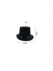 1件萬聖節黑色魔術師毛氈高頂帽 派對道具服裝魔術帽 - 彩色 - 查看 11