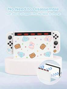 Ayotu Compatible With Switch/Switch OLED/Switch Lite Cartoon Bear & Elephant & Music Note Pattern Game Console Shell And Accessories, Package Includes Protective Case, Storage Bag, Dock Shell, Controller Protective Cover And Other Multiple Style Accessories To Choose From, Winter Romance, Christmas/Easter/Birthday/Anniversary Gift. - View 10