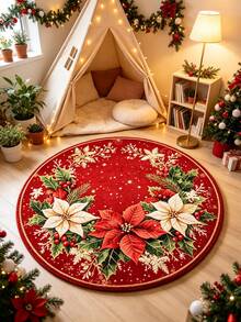1pc, Realistic 3D Water Ripple Stone Lotus Pond Koi Fish Round Carpet, New Chinese Style Lotus Pond Moonlight Healing Home Decor Mat, Suitable For Game Room / Bedroom / Living Room / Kitchen, Perfect Gift For Partner, Friend, Family, Decorative Carpet, Bedroom Decor, Small Carpet, Carpet, Home Decor, Living Room Carpet, Living Room Small Carpet, Bedroom Carpet, Living Room Home Decor, Outdoor Carpet, Washable Carpet - Multicolor - View 6