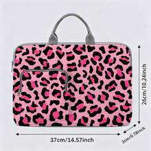 4-Color Leopard Print Laptop Bag/Storage Bag - Made Of Soft Fabric, Compatible With Various Laptop And Tablet Devices, Equipped With Outer Zipper Pocket And Fixed Handle, Large Capacity Storage, Balancing Protection And Portability, Suitable For Work, Study And Travel, Essential For Daily Commute - Grey - View 13