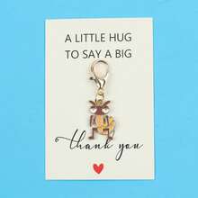 5pcs Cute Mantis Enamel Charm Keychain, A Little Hug To Say Thank You Greeting Card, Lobster Clasp Bag Pendant Gift - Multicolor - View 8