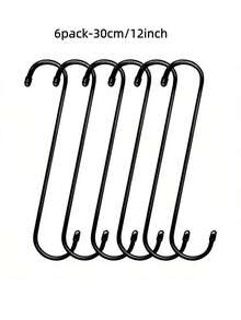 6Pcs Heavy Duty Metal S Hooks, Multipurpose No Drill Hanging Hooks For Kitchen Closet Garden - View 9