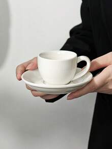 1套（1杯+1碟）彩色陶瓷意式浓缩咖啡杯碟，经典标准尺寸75毫升，适用于美式咖啡、拿铁艺术、早餐牛奶、情侣水杯，咖啡店/酒店使用 - 彩色 - 查看 15