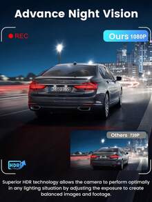1 buah Kamera Dasbor 2-Hannel 1080P Full HD Lensa Ganda, Perekaman Ganda Depan dan Belakang, DVR dengan Perekaman Berulang, Perekam Dasbor Mini Tersembunyi, Monitor Keamanan 24 Jam, Kamera Dasbor Kecil untuk Mobil (Kartu SD Tidak Termasuk) - A - View 9