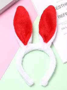 Fluffy Rabbit Ear 3D Plush Halloween/Christmas Holiday Costume Headband - Multicolor - View 3