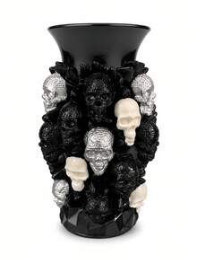 1pc Gothic Skull Vase, Dark Halloween Decor Vase, Suitable For Living Room, Entryway, Desktop And Home Decoration, Unique Horror Style Ornament - A - View 7