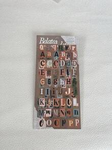 2pcs Vintage INS English Alphabet Sticker Book, Artistic Versatile Scene DIY Decor, Journal Background Decoration Stickers, Decals, Scrapbook Supplies, School Office Stationery - Rectangle - View 12