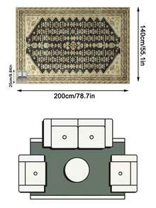 1 Buah Karpet Area Motif Totem Geometris Vintage Warna Beige, Bahan Kasmir Imitasi, Bentuk Persegi Panjang, Pola Bohemian Usang, Dapat Dicuci dengan Mesin, Cocok untuk Ruang Tamu, Kamar Tidur, Dekorasi Rumah Sehari-hari, Dekorasi Rumah Estetis - MultiWarna - View 12
