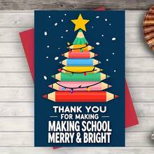 1PC, Thank You For Making School Happy And Bright, Funny Birthday Card With Text And Humorous Design, Birthday Card With Envelope, Perfect Birthday Gift For Family, Colleagues, Friends, Best Friends, Brothers QI4P - Sets - View 6
