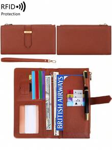 FOREVER MIYIN Ultra Slim Women Wallet RFID Blocking Credit Card Holder, Bifold Long Ladies Billfold, Large Capacity Pen Slot, Wrist Strap & ID Window, Holds Phone - Multicolor - View 14