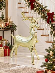 1pc Standing Platinum Large Deer Balloon, Suitable For Christmas, Winter Party, Indoor/Outdoor Holiday Decor & Home Decoration, Deer/Reindeer Theme Party, Photo Props - Multicolor - View 4