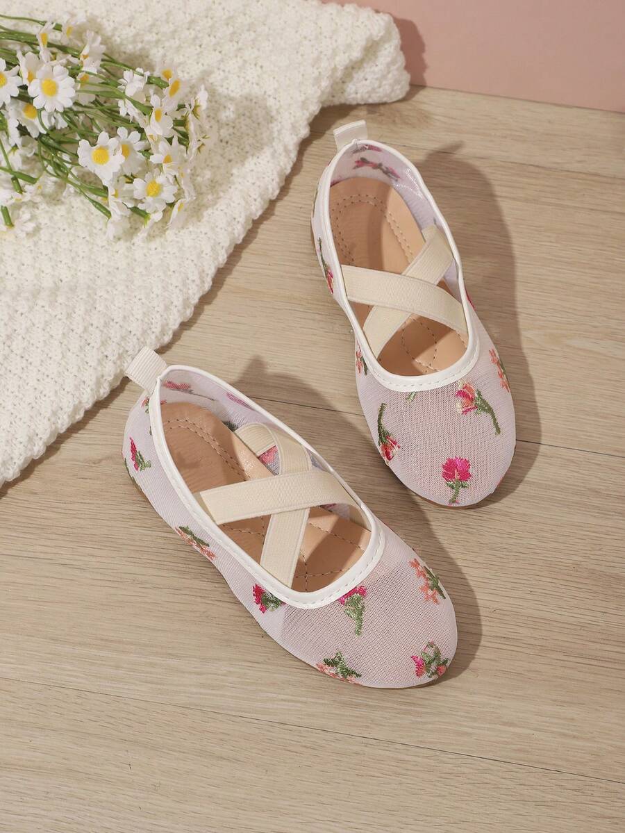1 Pair Girls Mary Jane Korean Style Ballet Flat Shoes, Low Vamp ...