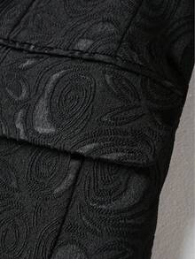 Men's 3 PiecesGentleman Jacquard Formal Vest Suit Set, Suitable For Daily Wear, Parties, Banquets, Weddings, Casual Commuting - Black - View 8