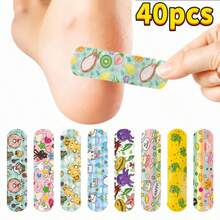 QKC 40pcs Colorful Fun Heel Pads - Starfish, Donut, Fruit & Coral Reef Cute Patterns | Foot Care & Travel Comfort Essential - Multicolor - View 7