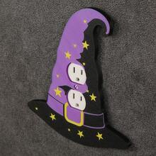 1pc Purple Wizard Hat Shaped 3D Printed Plastic Switch Panel, Decorated With Yellow Star Pattern, Halloween Theme Wall Switch Decorative Cover Plate - Multicolor - View 9