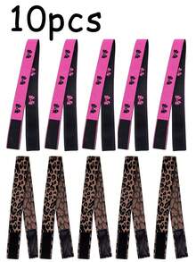 10/5/1pc Rose Butterfly Leopard Print Headband Wig Fixing Band, Adjustable Elastic Multi-Functional Headband With Hook-And-Loop, Suitable For Daily Outings, Sports, Home Use - Multicolor - View 12