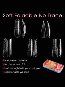 75pcs Dual Nail Forms Set, 5-Shape 15-Size Reusable Clear For Poly Gel Nail Molds, Nail Extension Forms For Poly Gel Manicure Nail-Salon Supplies - Clear - View 6