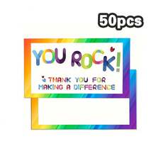 20/50 Buah Kartu Ucapan Terima Kasih "Kamu Luar Biasa & Kamu Hebat", Kartu Ucapan Terima Kasih Motivasi Berwarna-warni, Kartu Penyemangat untuk Tempat Kerja & Kelas - Set - View 7