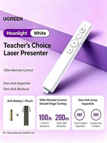 UGREEN PPT Presentation Clicker With Battery, Laser Pointer, Multi-Functional Teaching Remote For Teachers, Conference Room Projector, Electronic Slide Advancer, Compatible With Seewo Whiteboard, Multimedia, And Computer - View 9