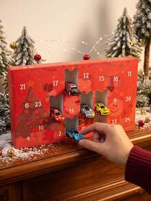 Christmas Advent Calendar 24 Days Countdown Blind Box With Mini Race Cars, Push And Pop Surprise Toy Cars For Boys Kids, Diecast Racing Vehicles Christmas Stocking Stuffers Party Favors Holiday Gift - Multicolor - View 4