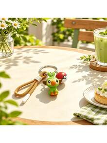 MINISO Pokemon Grookey Bag Charm Keychain With Pokeball Pendant For Tote Bag Purse Backpack, Birthday Christmas Gift - Style 1 - View 3