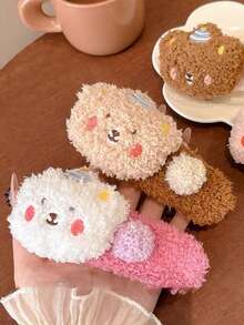 Fuzzy Autumn/Winter Plush Cute Academy Style Lolita Versatile Bear Duck Bill Large Hair Clip - Multicolor - View 7