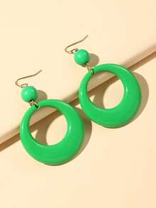 1 Pair Fashion Resin Round Long Earrings - Green a - View 4