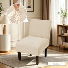 1pc New Jacquard Fat Stubby Single Chair Cover, Suitable For Bedroom And Living Room, Removable And Washable Dust-Proof Chair Cover - A - View 8